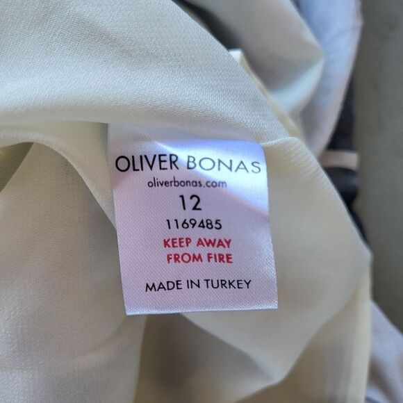 Oliver Bonas Block Print Tunic Dress Short Sleeve Knee Length Pink Black Size 12 - Picture 7 of 7